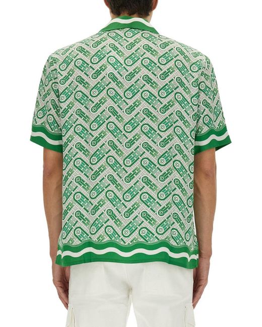 Casablanca Green Short-Sleeved Shirt for men
