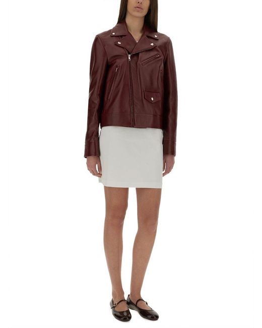 Gucci Red Leather Biker Jacket
