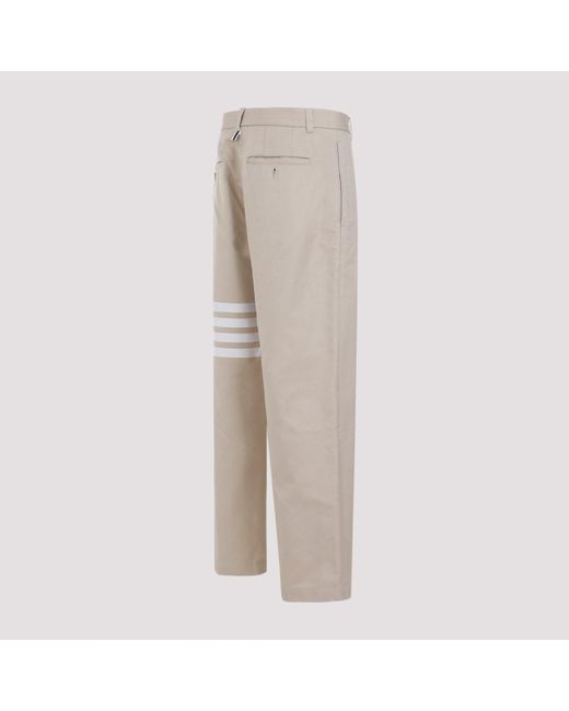 Thom Browne White Thome Browne Unconstructed Straight Leg Trousers for men