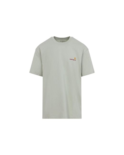 Carhartt Gray Ss American Script T-Shirt for men