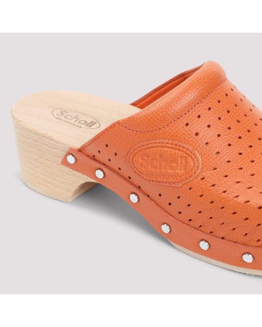 Balenciaga Orange Scholl Clog Mule