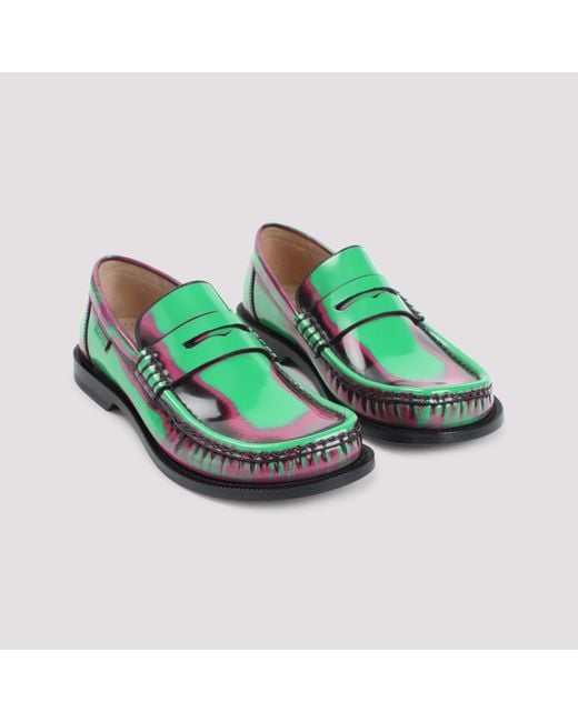 Loewe Green Campo Brushed Loafers