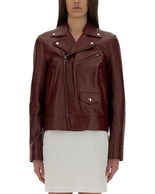 Gucci Red Leather Biker Jacket