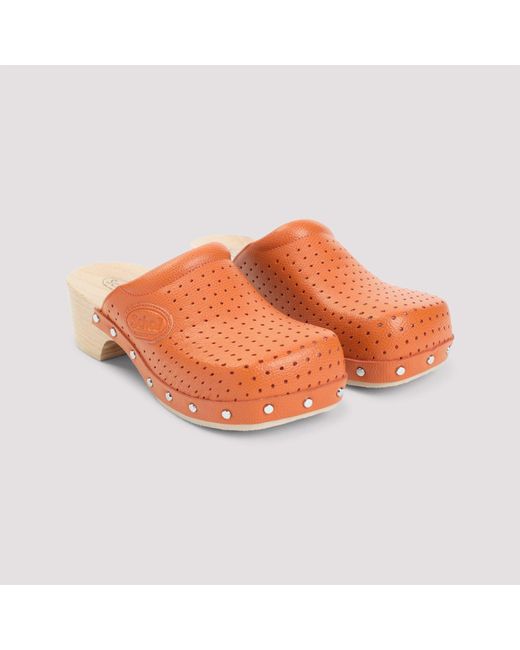 Balenciaga Orange Scholl Clog Mule