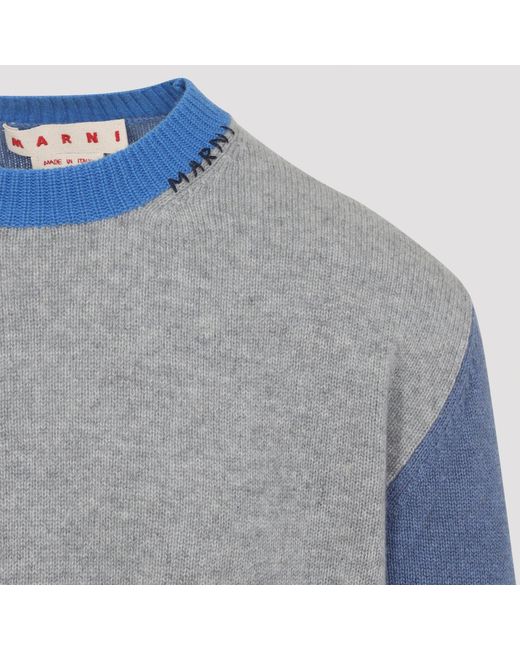 Marni Blue Roundneck Pullover for men