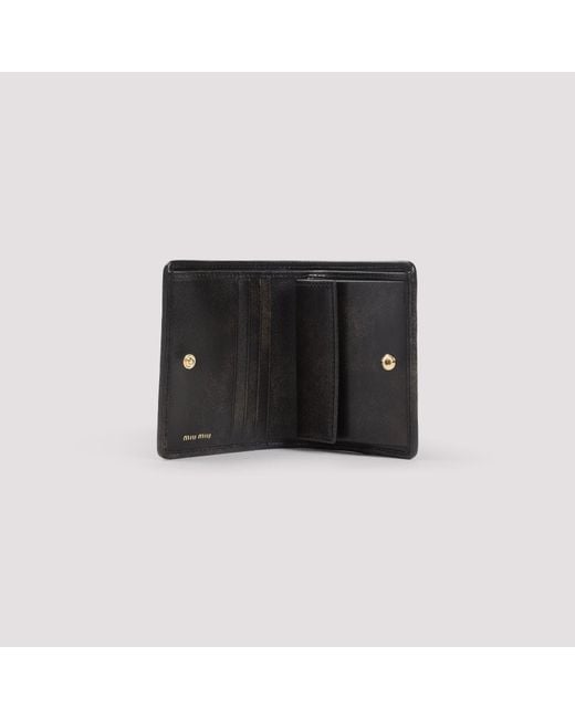 Miu Miu Black Lamb Leather Wallet