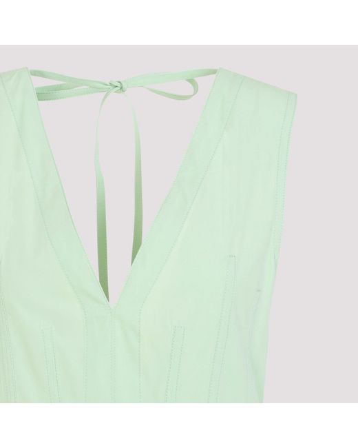Bottega Veneta Green Compact Cotton Midi Dress