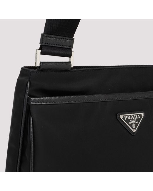 Prada Black Re-Nylon And Saffiano Shoulder Bag for men