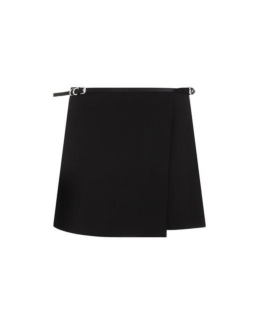 Givenchy Black Mini Wrap Voyou Skirt