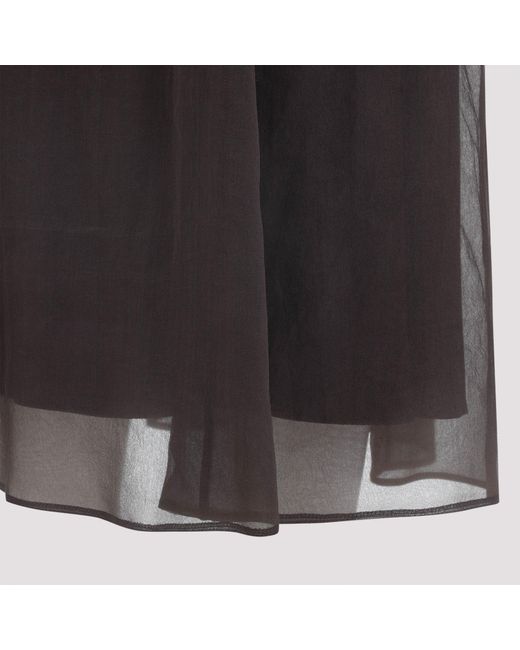 Brunello Cucinelli White Silk Midi Skirt