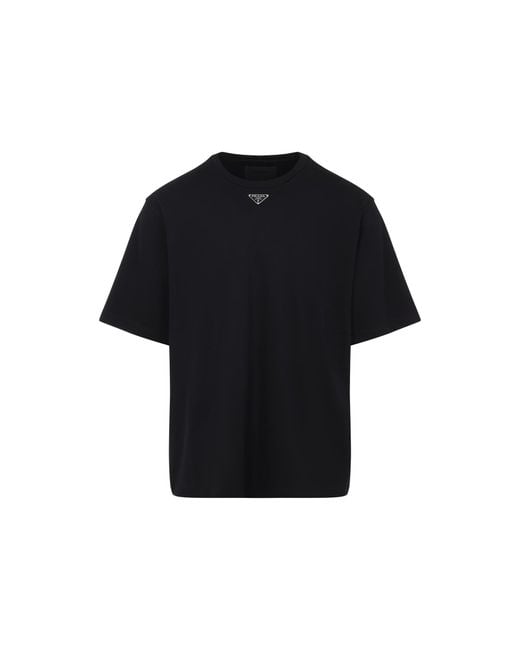 Prada Black Cotton T-Shirt for men