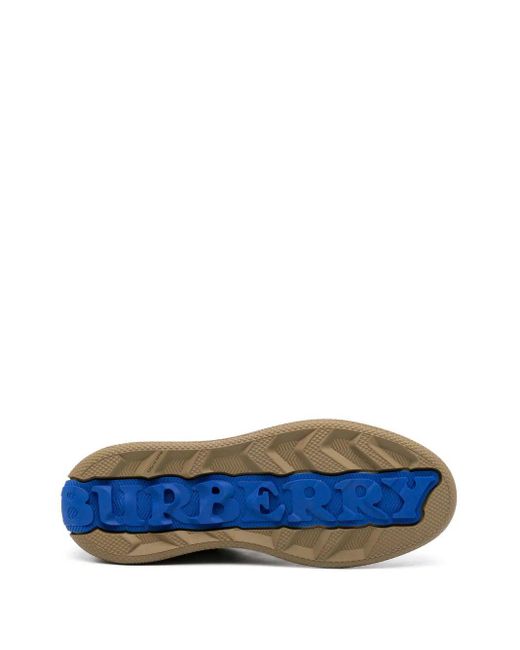 Burberry Brown Terrace Checked Sneakers for men