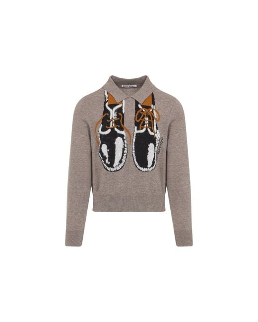 Acne White Wool Sweater for men