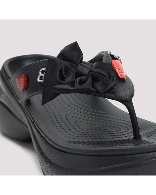 Balenciaga Black Tong Crocs Sandals