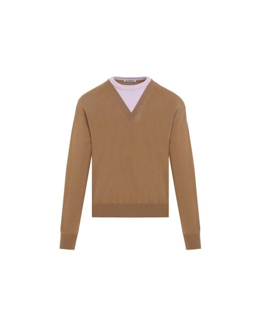 Jil Sander Natural Virgin Wool Pullover for men
