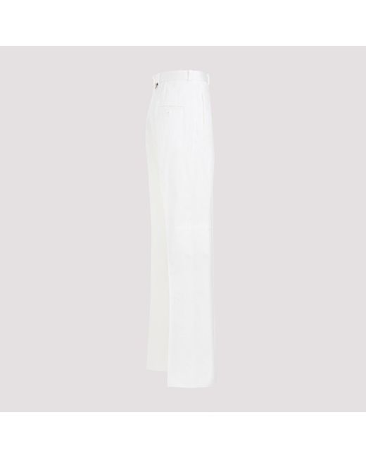 Thom Browne White Straight Leg Chino Pants for men