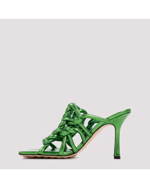 Bottega Veneta Green Stretch Mule Sandals