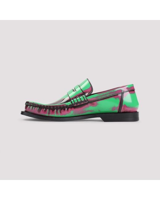 Loewe Green Campo Brushed Loafers