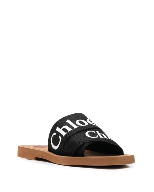 Chloé Black Woody Slides