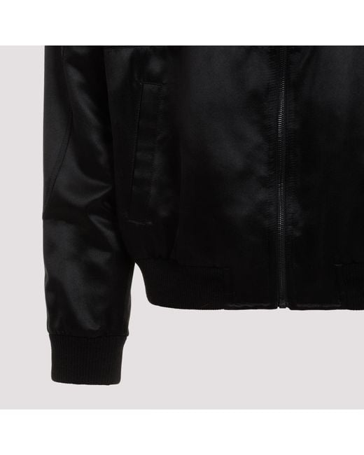 Saint Laurent Black Satin Teddy Jacket for men