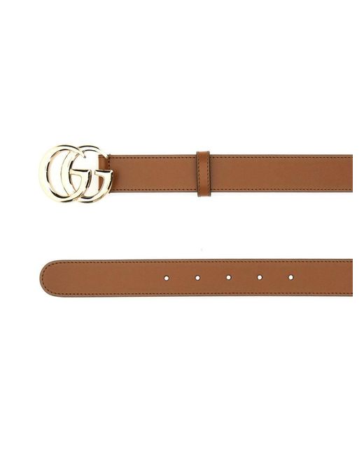 Gucci Brown Gg Marmont Thin Belt