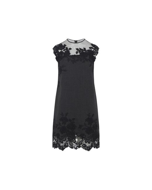 Ermanno Scervino Black Virgin Wool Mini Dress