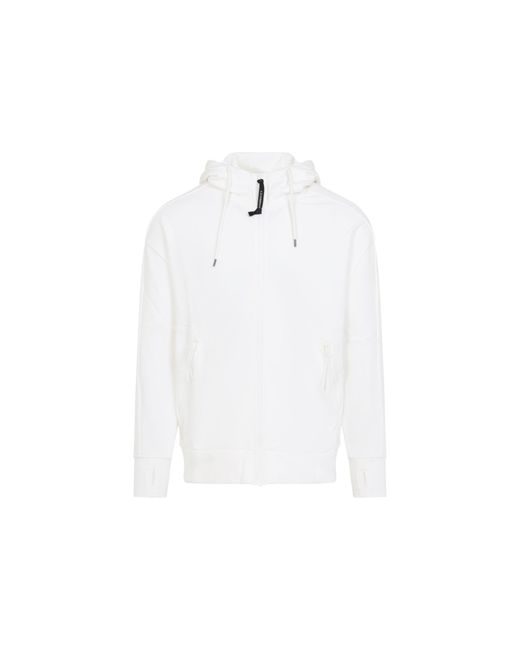 C P Company White Open Hoodie for men
