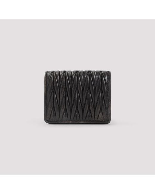 Miu Miu Black Lamb Leather Wallet