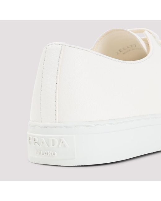 Prada White Deer Leather Sneakers for men
