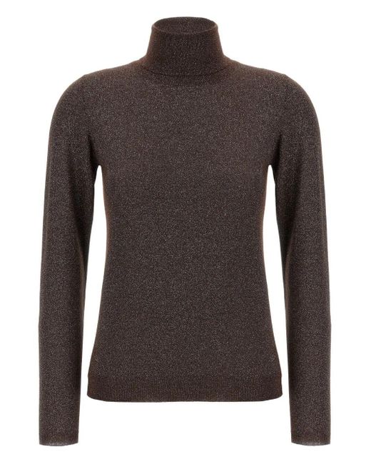 Brunello Cucinelli Brown 'Sparkling' Turtleneck Sweater