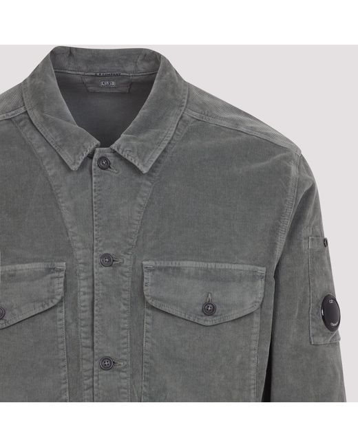 C P Company Gray Corduroy Overshirt for men