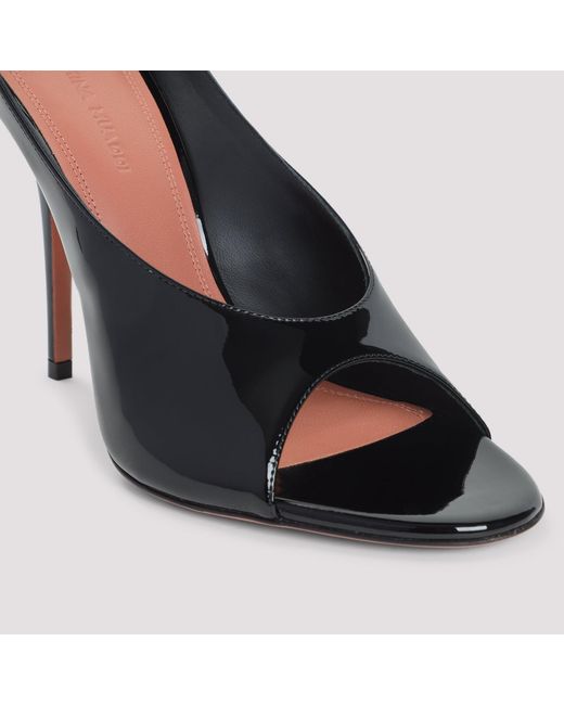 AMINA MUADDI Black Anok 105 Patent Slippers