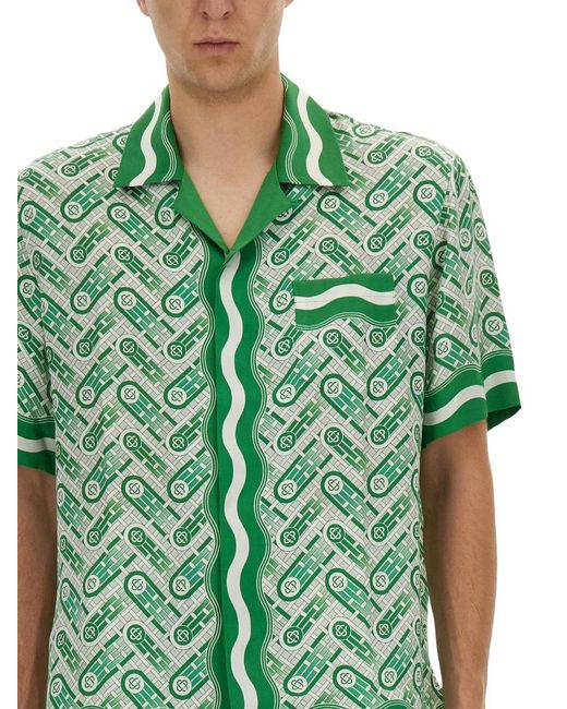 Casablanca Green Short-Sleeved Shirt for men