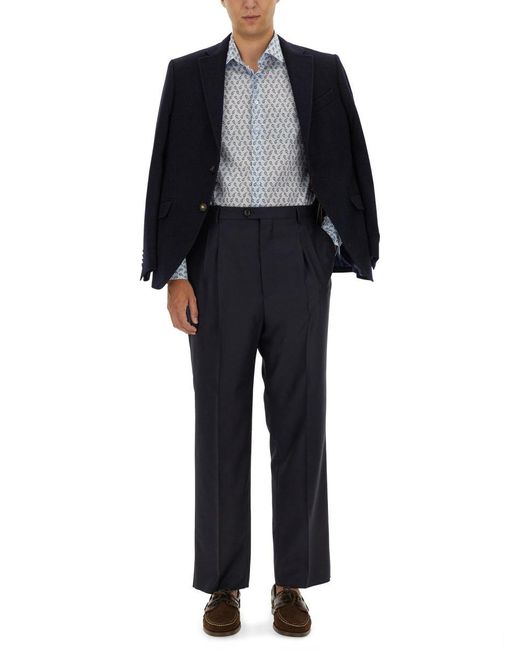 Etro Blue Wool Pants for men