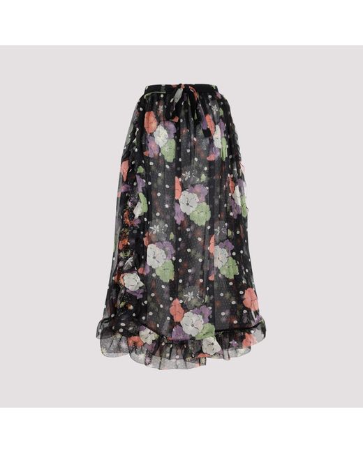 Etro Black Silk Skirt