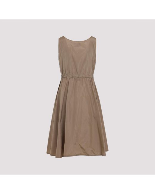 Miu Miu Natural Mini Silk Dress