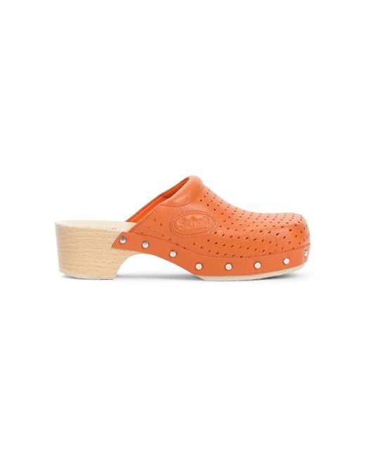 Balenciaga Orange Scholl Clog Mule
