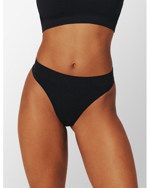 Thirdlove Black Seamless Stretch Cotton Thong