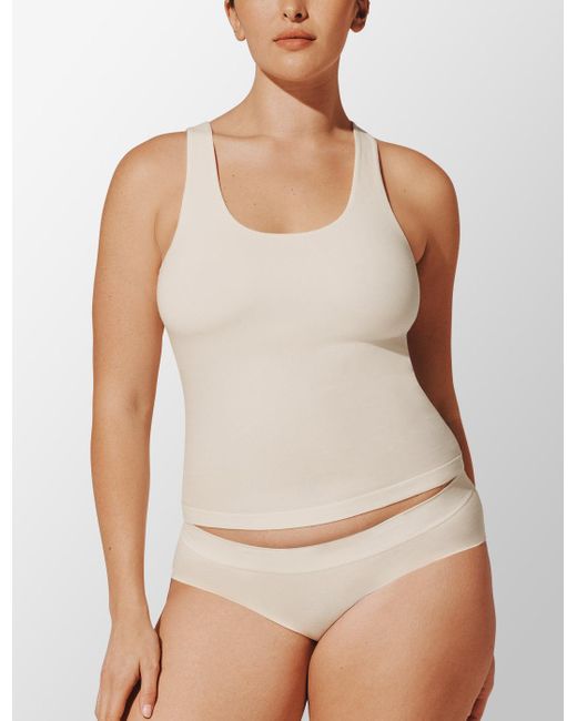 Thirdlove White Seamless Cloud Cotton Shelf Tank Top