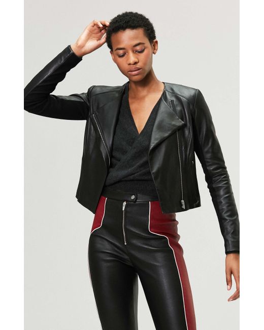veda black leather jacket