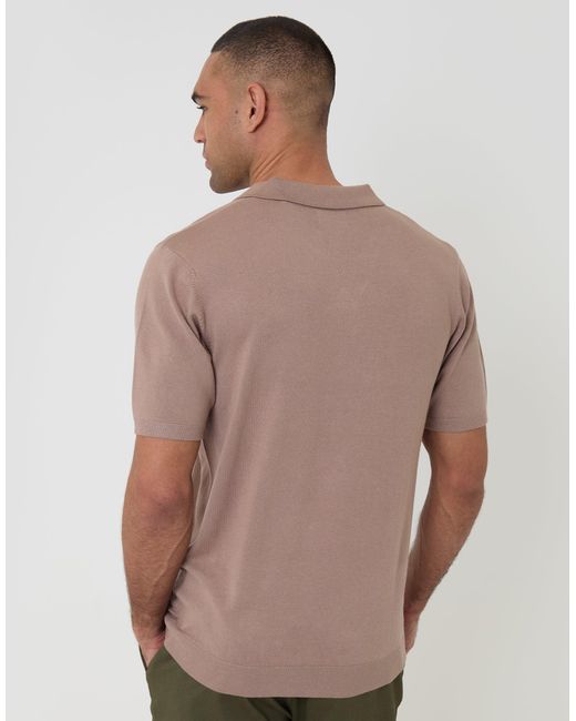 Threadbare Gray Knitted Trophy Neck Polo for men