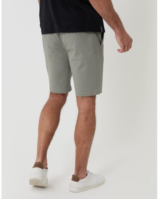 Threadbare White Regular Fit Elasticated Waist Stretch Chino Shorts for men