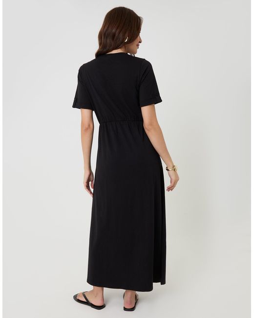 Threadbare Black 2 Pack Crew Neck Jersey Midi Dresses With Patch Pockets