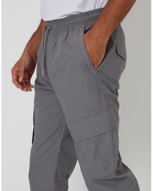 Threadbare Gray Elasticated Waist Cargo Trousers for men