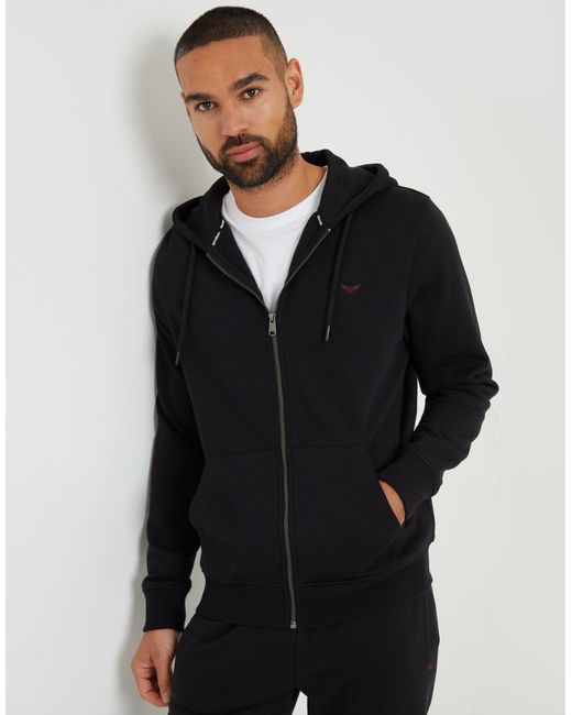 Threadbare Blue Zip-Through Hoodie for men