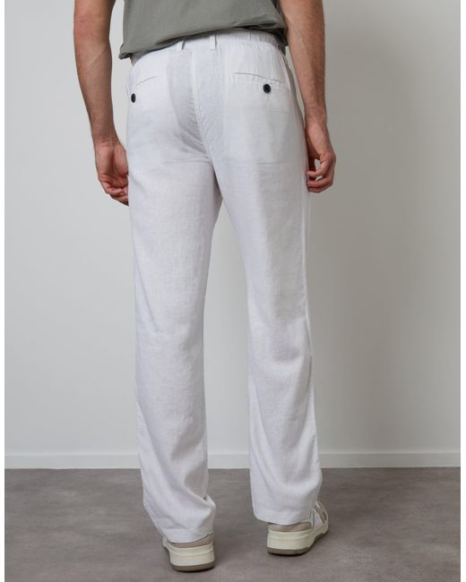 Threadbare Gray Linen Blend Trousers for men