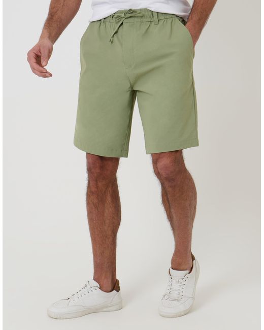 Threadbare Green Regular Fit Elasticated Waist Stretch Chino Shorts for men