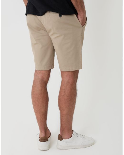 Threadbare Blue Regular Fit Elasticated Waist Stretch Chino Shorts for men