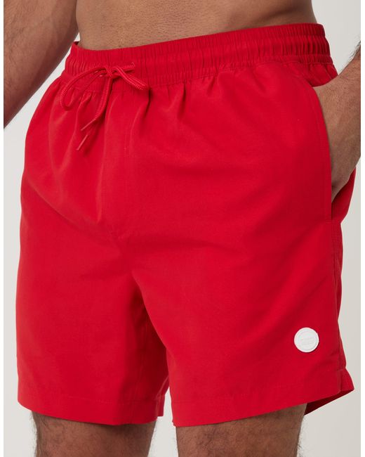 Threadbare Red 2 Pack Quick Dry Swim Shorts for men
