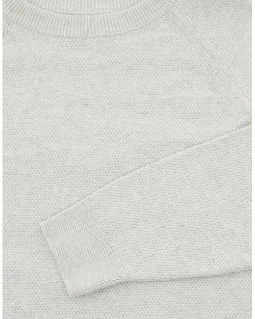 Threadbare Gray Raglan Knitted Crew Neck Jumper for men